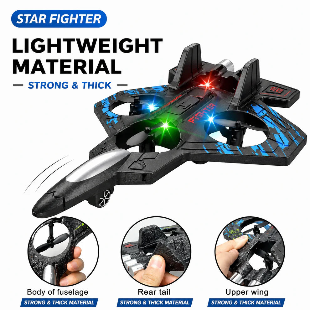 RC Fighter Jet Plastic Toy, dual battery with 360° Flip Plane